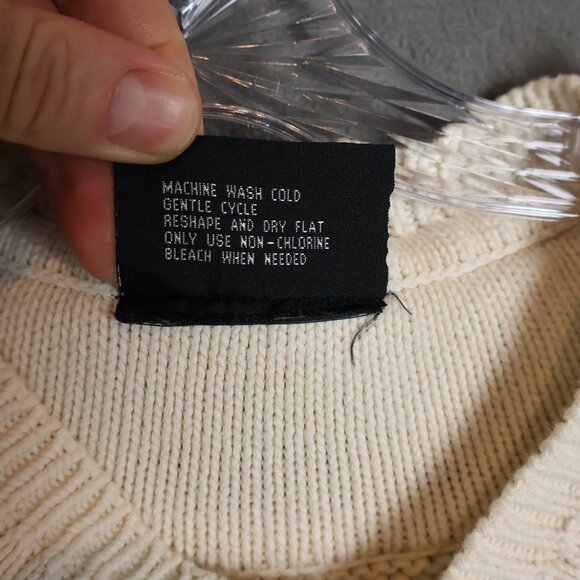 Vintage Preswick & Moore Sweater Mens Medium Tennis Cable Knit Grandpacore 90s - Picture 9 of 13